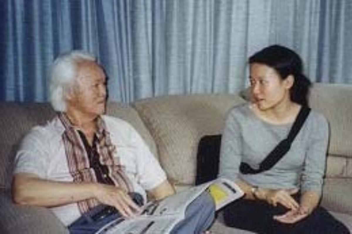 Pham interviews a former member of the South Vietnamese military as part of an undergraduate research project at University of California - Berkeley.